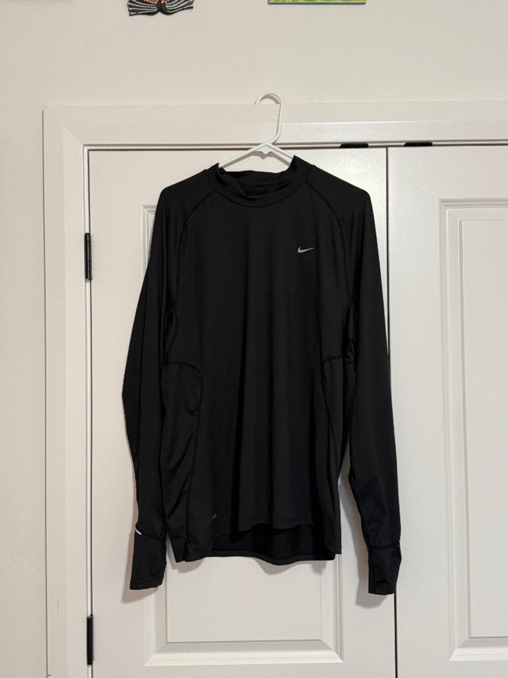 Men's Nike Long-sleeve Black Crew Neck Shirt, Size XL, Nike FIT Dry